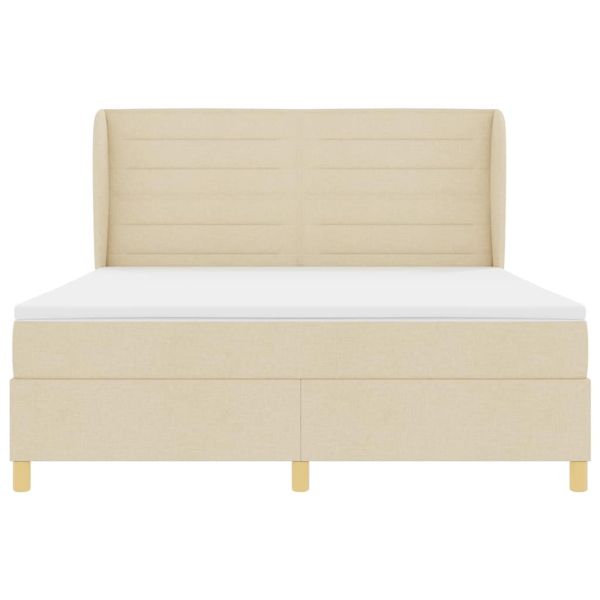 Легло с пружинирана основа с матрак Крем 200 x 180 cm текстил