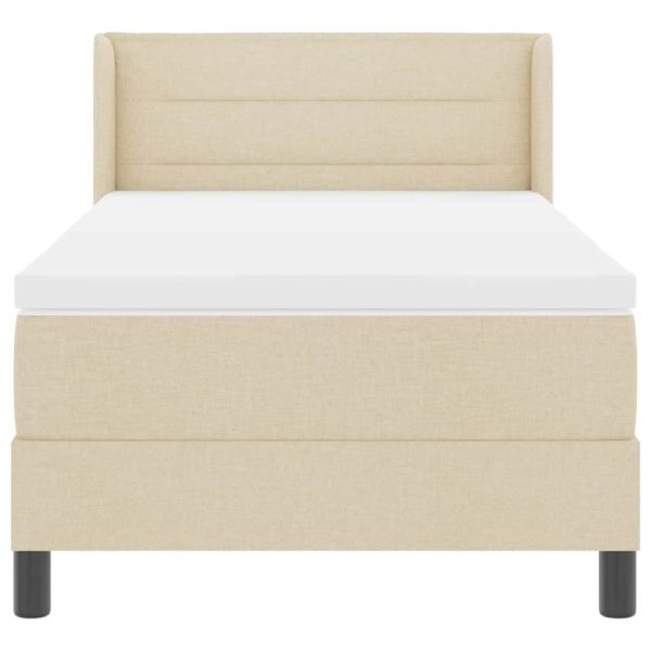 Легло с пружинирана основа с матрак Крем 190 x 90 cm текстил