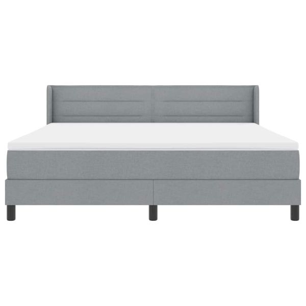 Легло с пружинирана основа Светлосиво 200 x 180 cm текстил