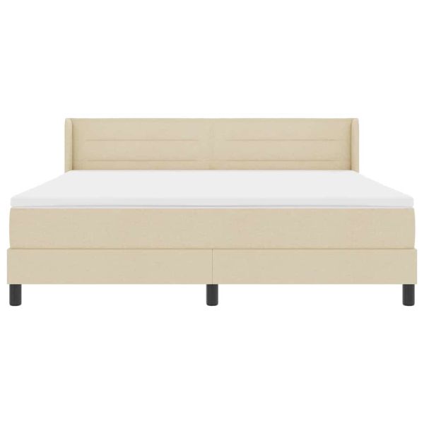 Легло с пружинирана основа с матрак Крем 200 x 180 cm текстил