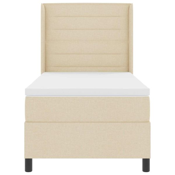 Легло с пружинирана основа с матрак Крем 190 x 90 cm текстил