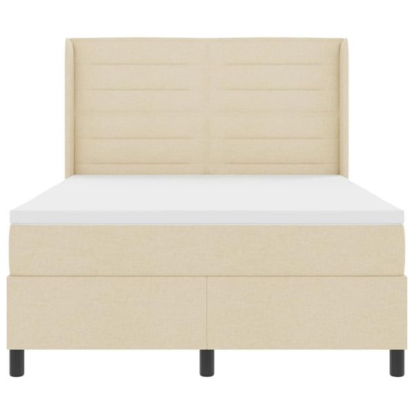 Легло с пружинирана основа с матрак Крем 200 x 160 см текстил