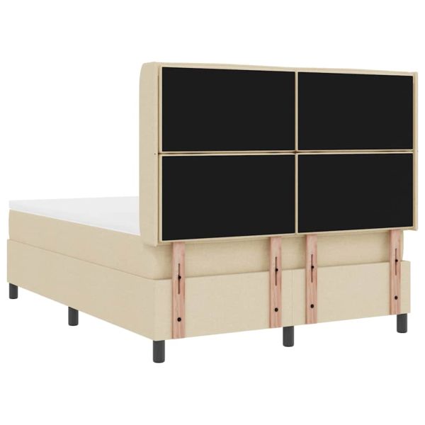 Легло с пружинирана основа с матрак Крем 200 x 160 см текстил