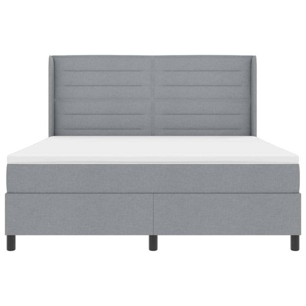 Легло с пружинирана основа Светлосиво 200 x 180 cm текстил