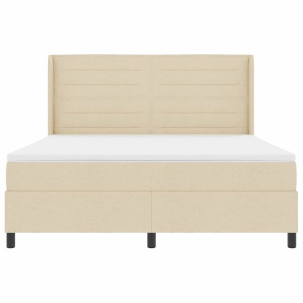 Легло с пружинирана основа с матрак Крем 200 x 180 cm текстил