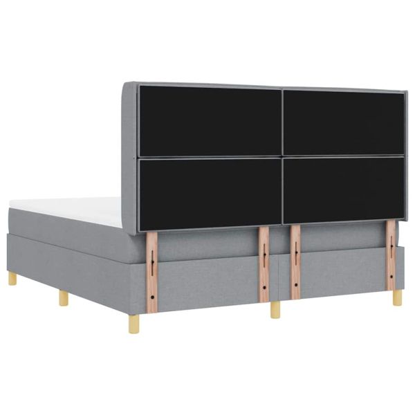 Легло с пружинирана основа Светлосиво 180 x 200 cm текстил