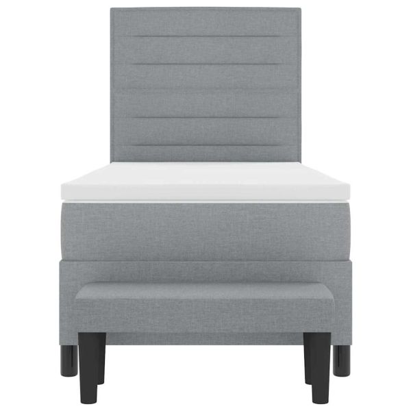 Легло с пружинирана основа Светлосиво 90 x 200 cm текстил