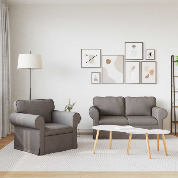 Комплект дивани 2 pcs Таупе 155 x 82 x 80 см текстил