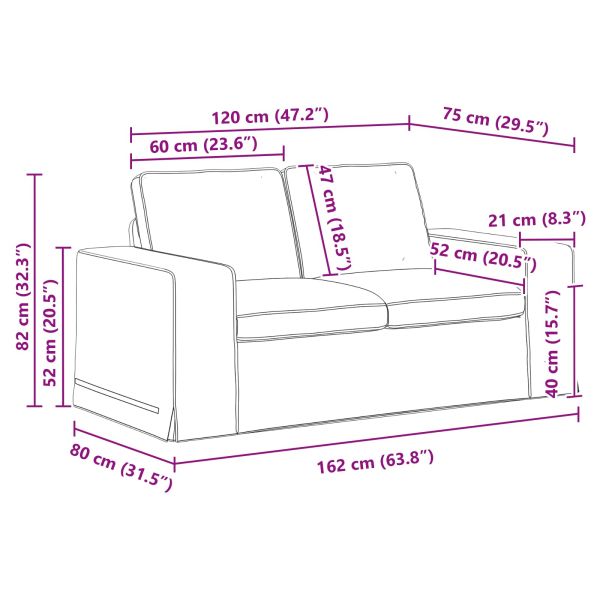 Комплект дивани 2 pcs Тъмен зелен 162 x 80 x 82 см текстил