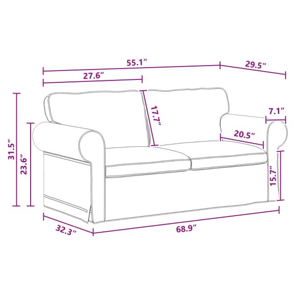 Диван 2 pcs Тъмен сив 175 x 82 x 80 см текстил