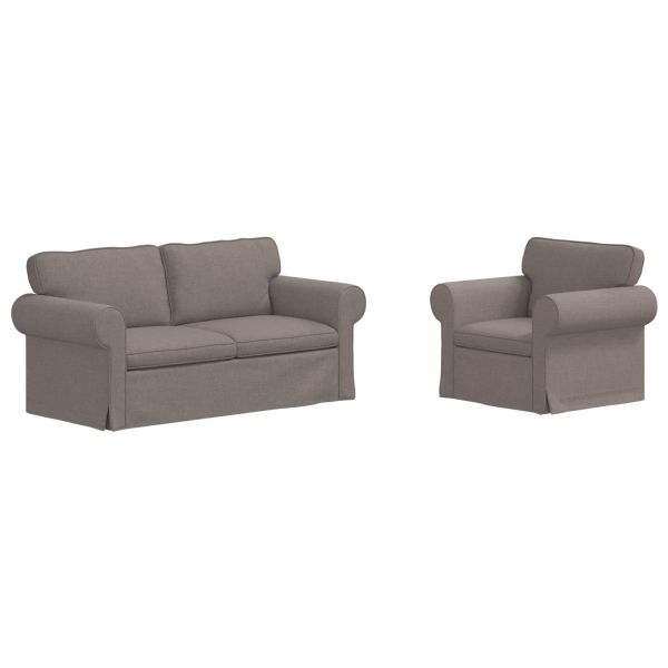 Комплект дивани 2 pcs Таупе 175 x 82 x 80 см текстил