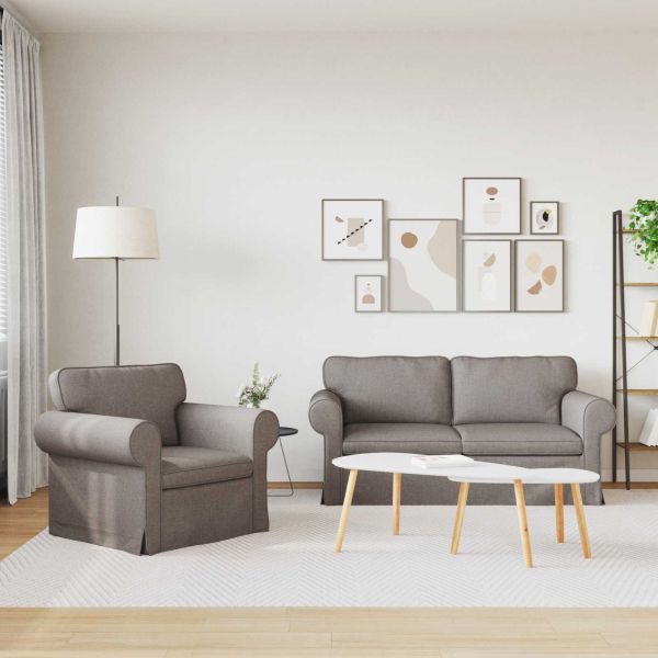 Комплект дивани 2 pcs Таупе 175 x 82 x 80 см текстил