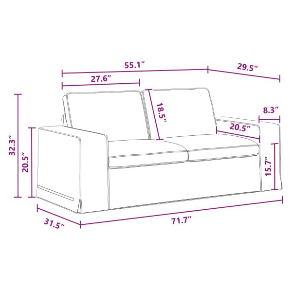 Комплект дивани 2 pcs Тъмен сив 182 x 80 x 82 см текстил