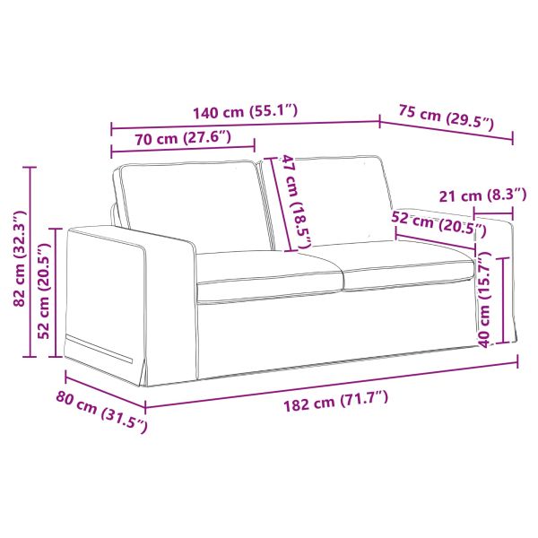 Комплект дивани 2 pcs Тъмен зелен 182 x 80 x 82 см текстил