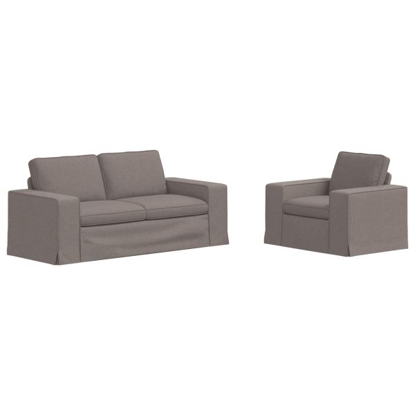 Комплект дивани 2 pcs Таупе 182 x 80 x 82 см текстил