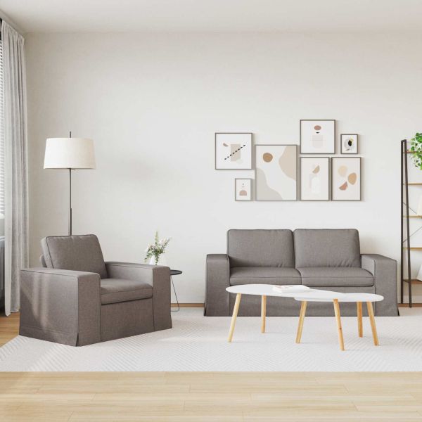 Комплект дивани 2 pcs Таупе 182 x 80 x 82 см текстил