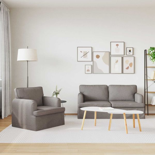 Диван 2 pcs Таупе 162 x 80 x 85 см текстил