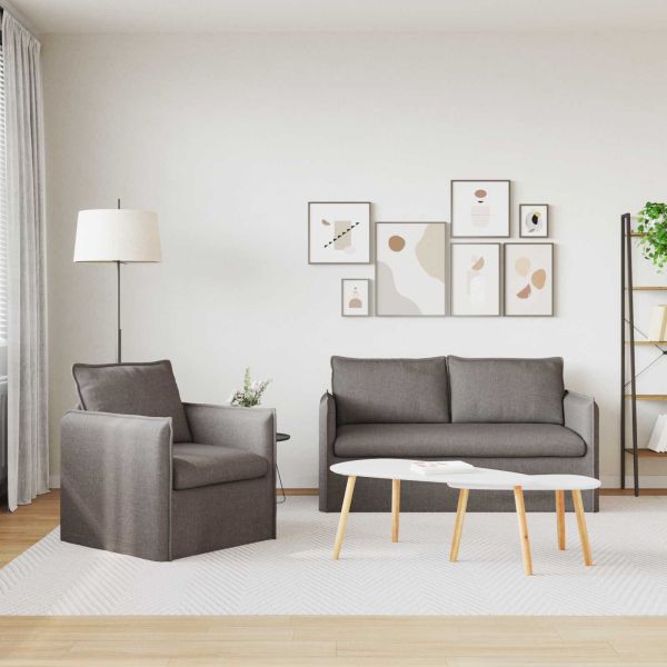Комплект дивани 2 pcs Таупе 156 x 82 x 85 см Текстил