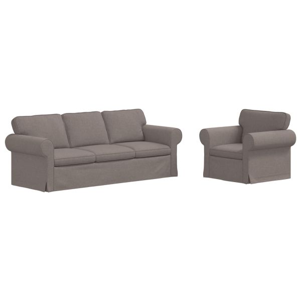 Комплект дивани 2 pcs Таупе 215 x 82 x 80 см текстил