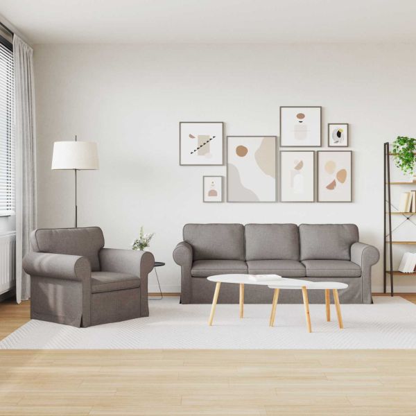 Комплект дивани 2 pcs Таупе 215 x 82 x 80 см текстил