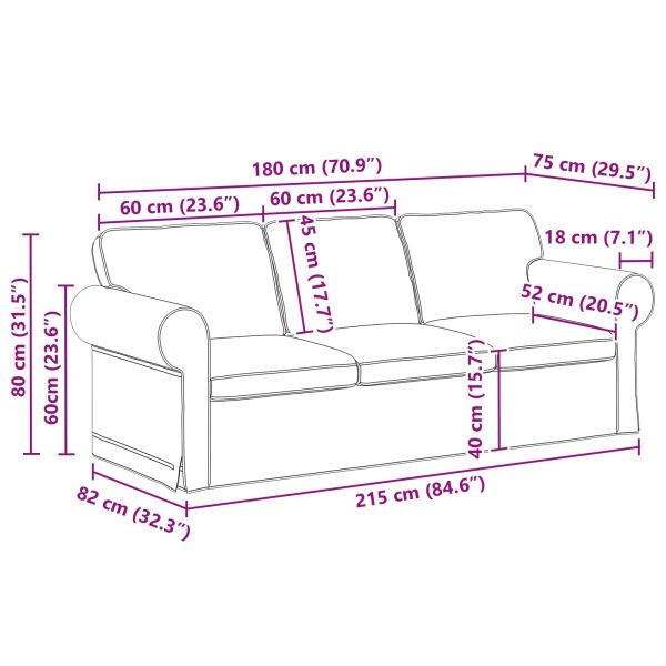 Комплект дивани 2 pcs Таупе 215 x 82 x 80 см текстил