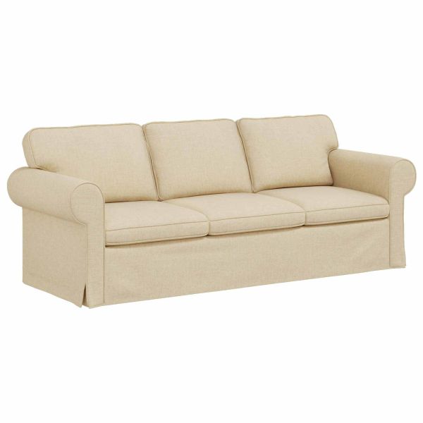 Комплект дивани 2 pcs Крем 215 x 82 x 80 см текстил