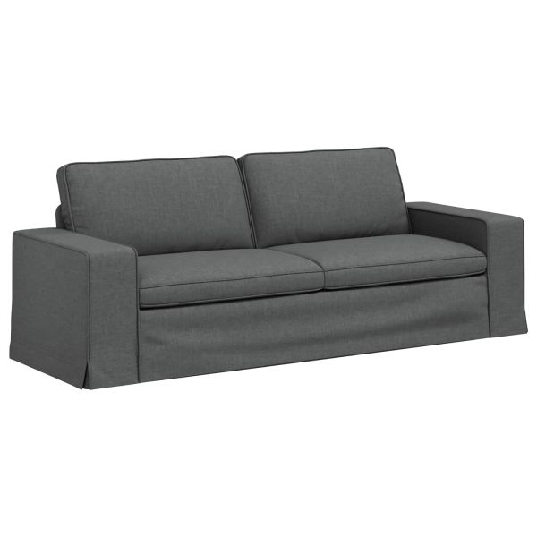 Комплект дивани 2 pcs Тъмен сив 222 x 80 x 82 см текстил