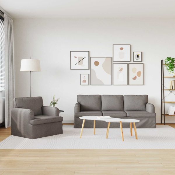 Диван 2 pcs Таупе 144 x 80 x 85 см текстил