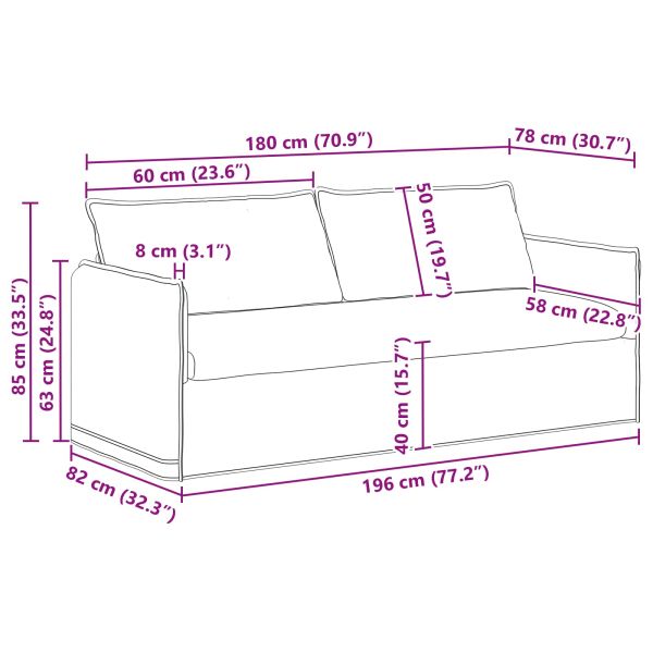 Комплект дивани 2 pcs Тъмнозелено 196 x 82 x 85 см Текстил