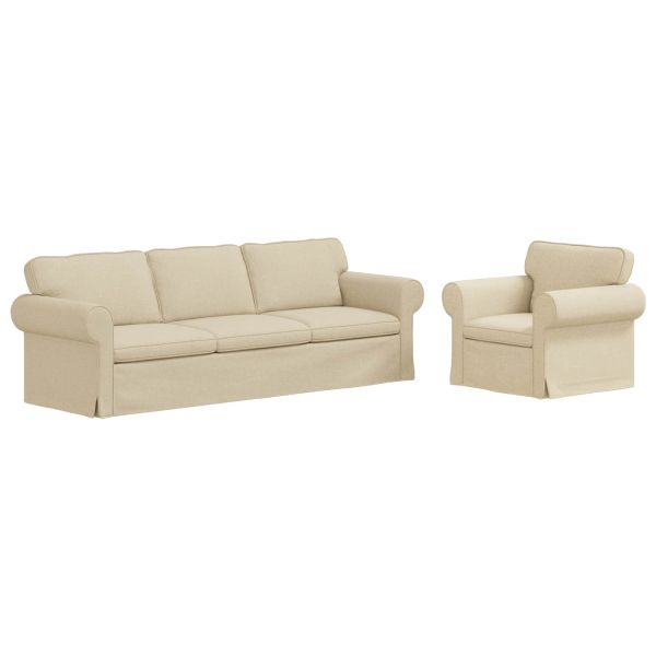 Комплект дивани 2 pcs Крем 245 x 82 x 80 см текстил