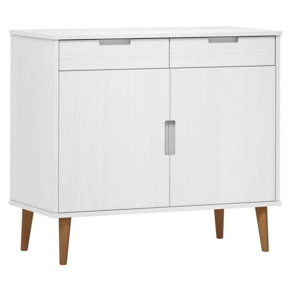 Сайдборд MOLDE бял 90x40x80 см бор масив