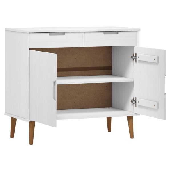 Сайдборд MOLDE бял 90x40x80 см бор масив