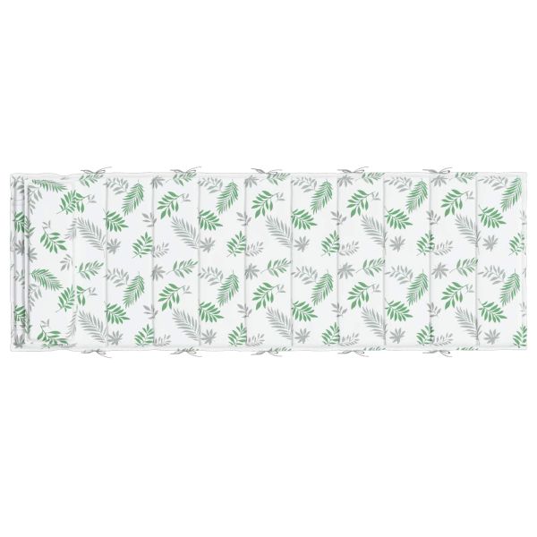 Възглавница за слънчев шезлонг Бял и зелен 178 x 60 x 4 см