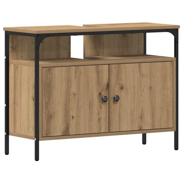 Комплект мебели за баня с рафт 4 pcs Дъб Инженерно дърво