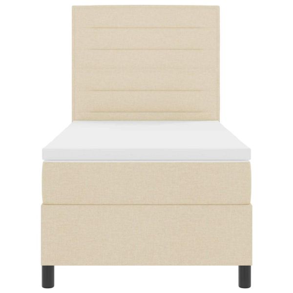 Легло с пружинирана основа с матрак Крем 80 x 200 cm текстил