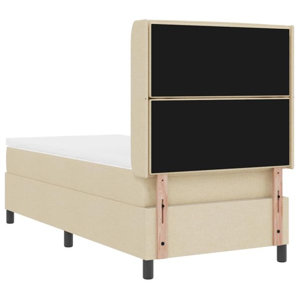 LED кутия за пружини с легло с матрак Крем 80 x 200 cm текстил