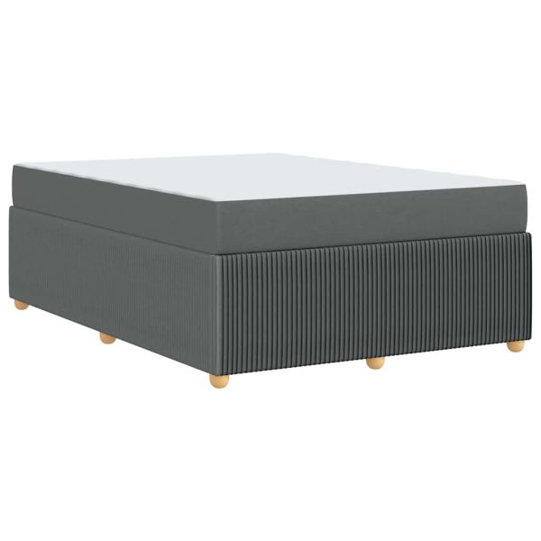 Рамка за легло с матрак Тъмен сив 140 x 200 cm текстил