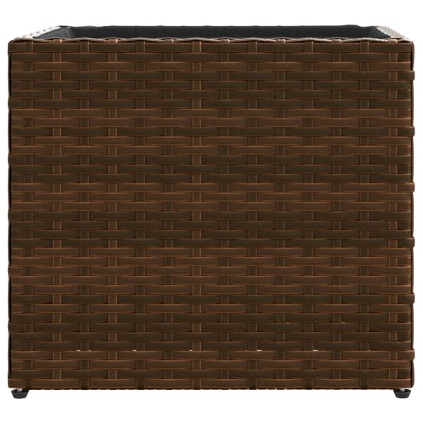 Градински плантер, кафяв, 36x30x32 см, полиратан