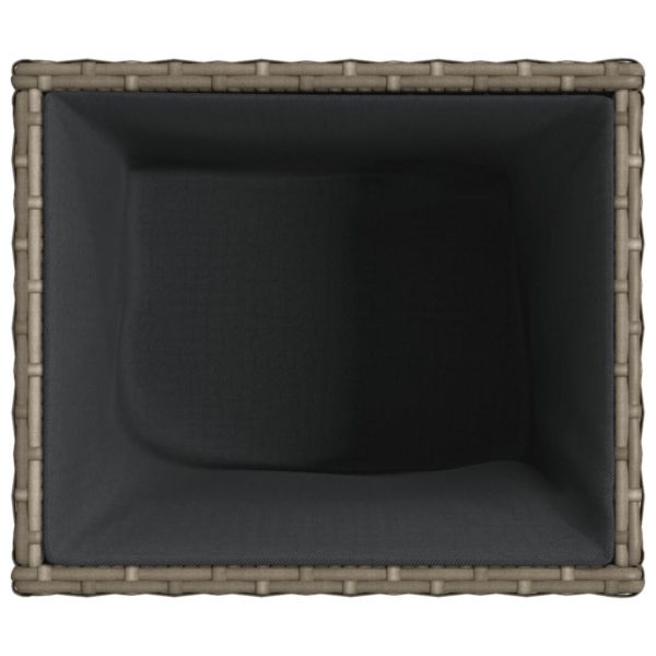 Градински плантер, сив, 36x30x32 см, полиратан