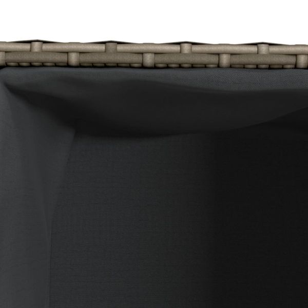 Градински плантер, сив, 36x30x32 см, полиратан