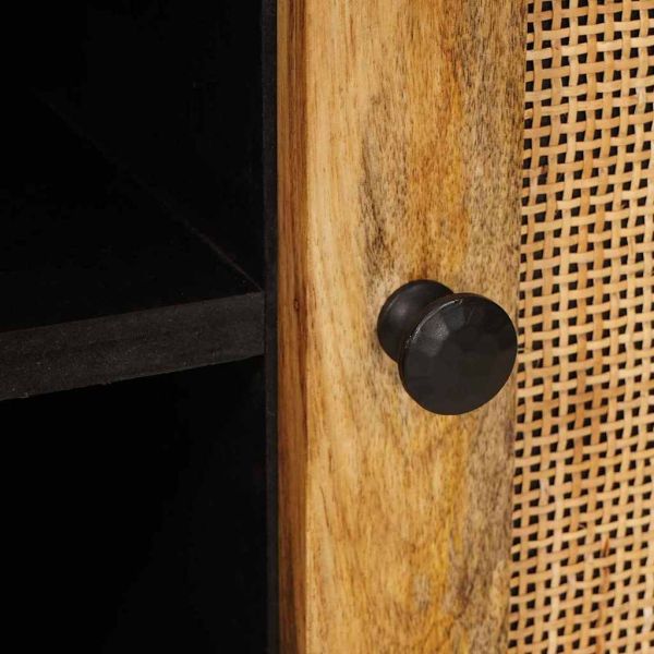 ТВ шкаф с врата Кафяво 80 x 33 x 46 см Солидно мангово дърво