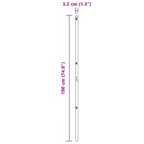 Стълб за ограда. 13 pcs Зелен Стомана