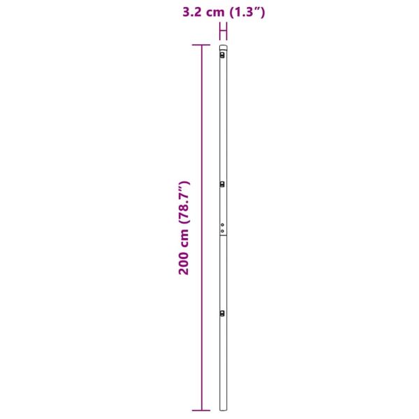 Стълб за ограда. 13 pcs Сив Стомана