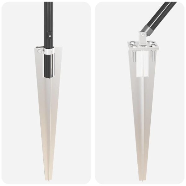 Стълб за ограда. 13 pcs Сив Стомана