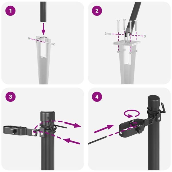Стълб за ограда. 13 pcs Сив Стомана
