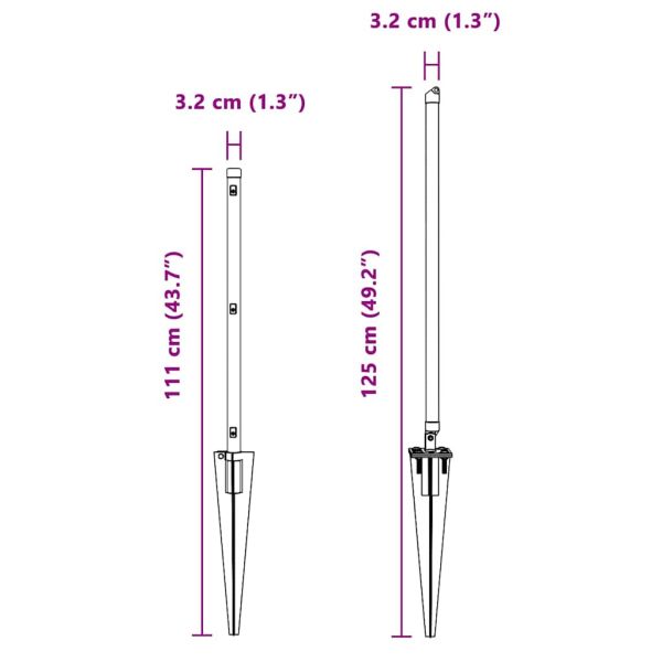 Стълб за ограда. 13 pcs Сребрист Стомана