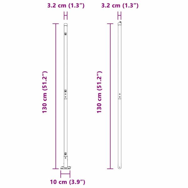 Стълб за ограда. 7 pcs Зелен Стомана