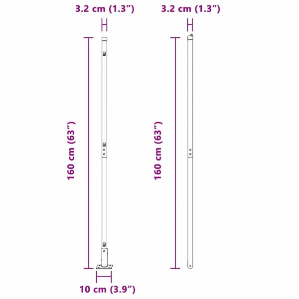 Стълб за ограда. 13 pcs Зелен Стомана