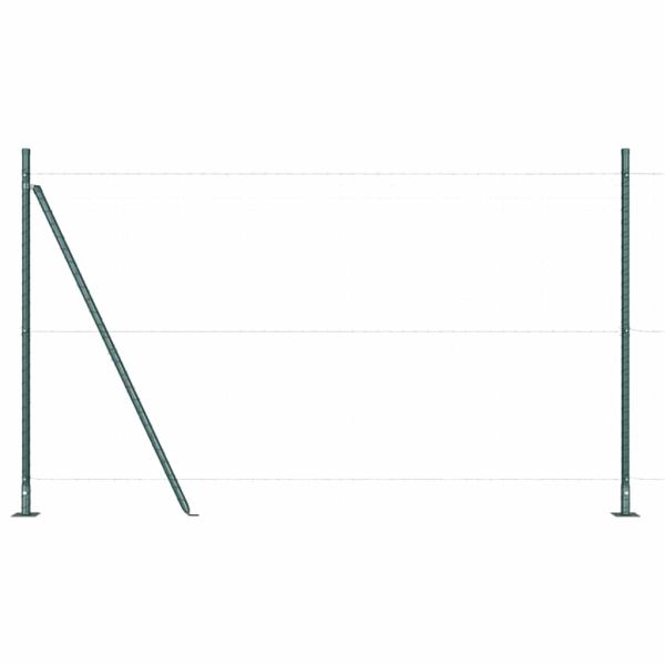 Стълб за ограда. 13 pcs Зелен Стомана