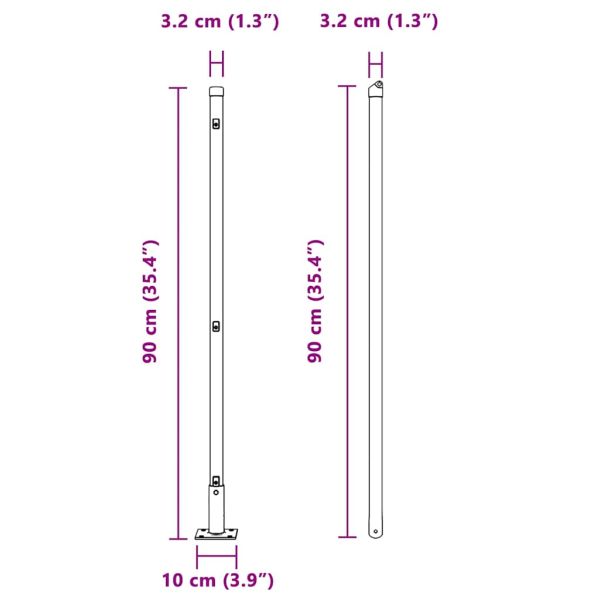 Стълб за ограда. 13 pcs Сребрист Стомана